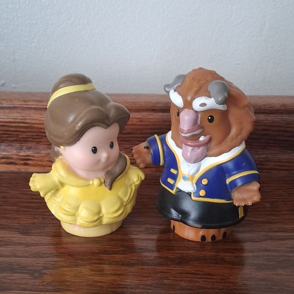 Little People Beauty And The Beast Figures Belle Beast Disney Fisher Price Lot 2